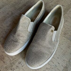 Michael Kors Glittering Silver Slip-On Sneakers